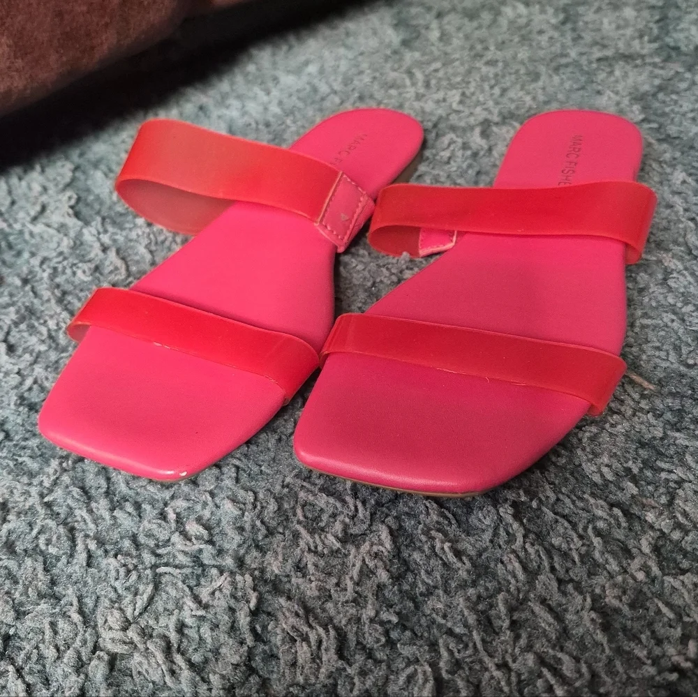 Marc Fisher Red Pink Sandals 7.5M